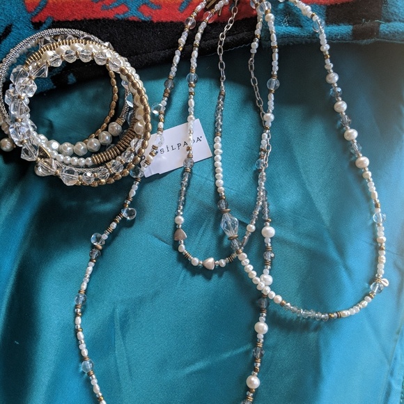 Silpada Practical Pearl bracelet & Stardust Neckla - Picture 1 of 6